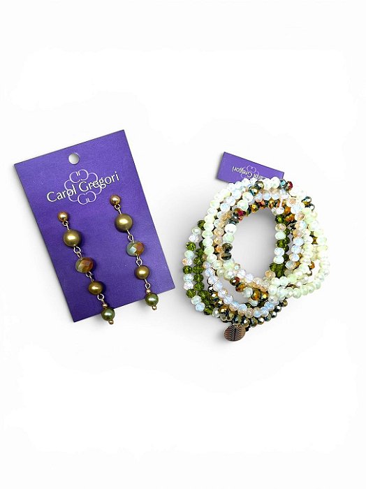 Kit brinco + pulseira