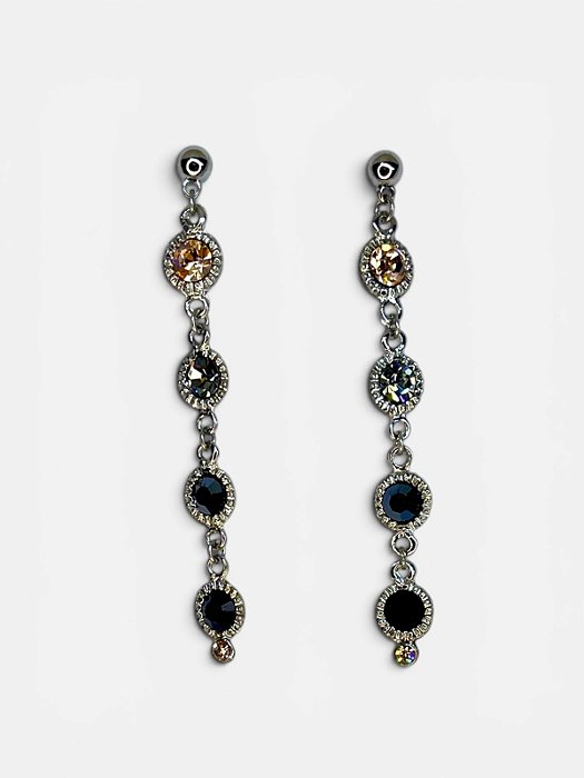 Brinco níquel com strass lt peach, black diamont, jet e jet hematite