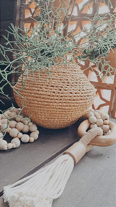 Cestinho Baixo Ráfia