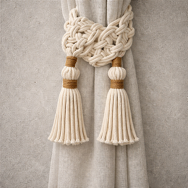 Abraçadeira cortina macramê