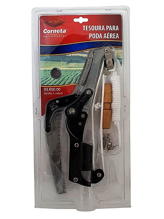 Tesoura 2x1 para Poda Aérea Articulado com 02 Lâminas Sem Cabo Marca Corneta