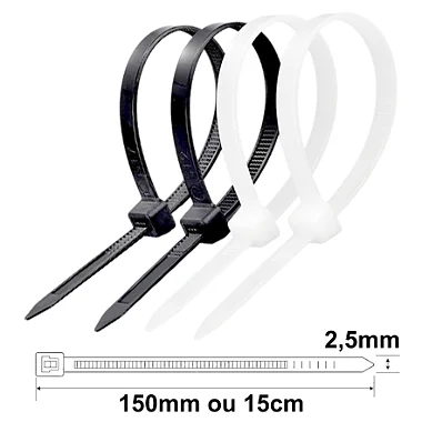 Kit 5000 Abraçadeira de Nylon 6.6 Uso Profissional | 2,5x200 mm | Alta Resistência | Proteção UV |