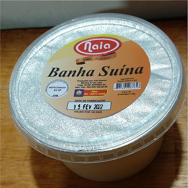 Banha Suína Artesanal - Naia - 600g