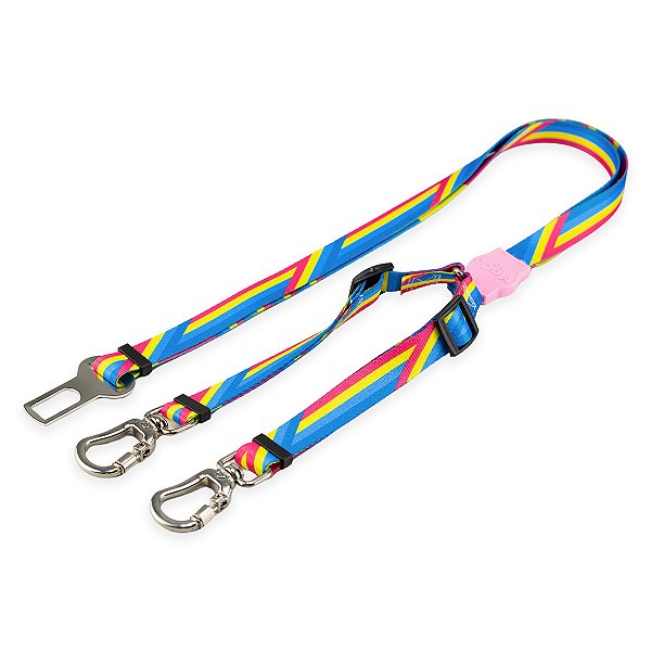 Cinto de Segurança Duplo para Cachorros Bells Rose Mood Pet