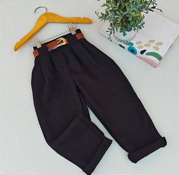 Calça Joger Alfaiataria Infantil Com Cinto