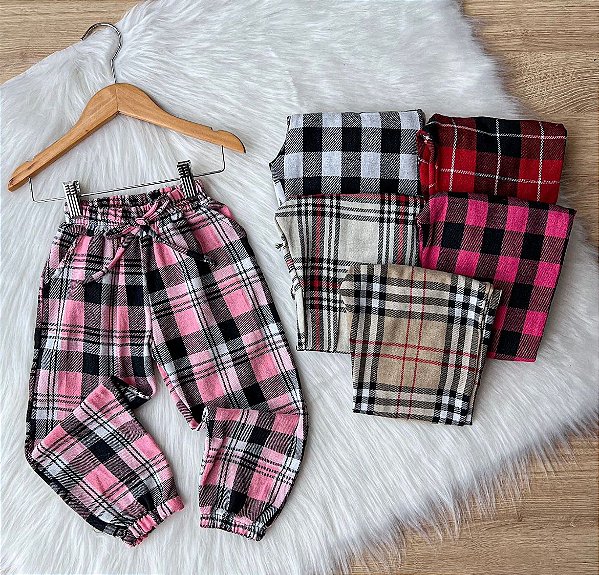 Calça Jogger Xadrez Infantil