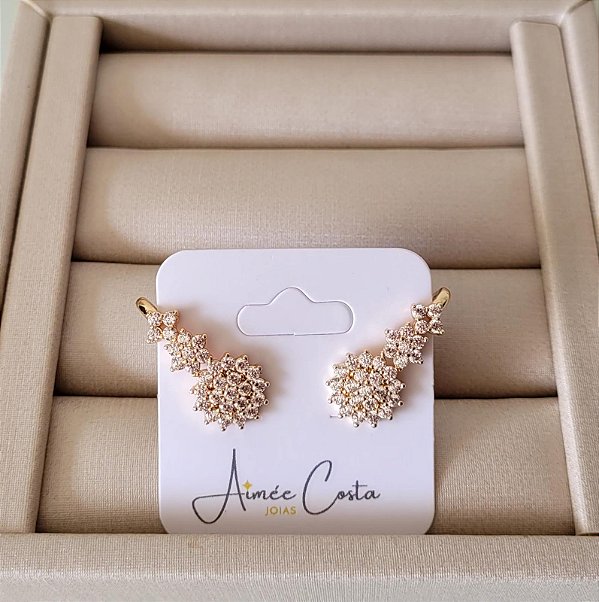 Brinco Flores Cravejados