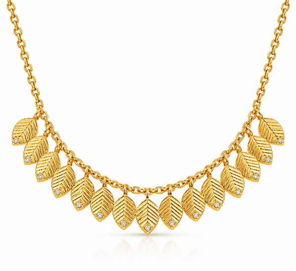 Colar Folhas Luxo
