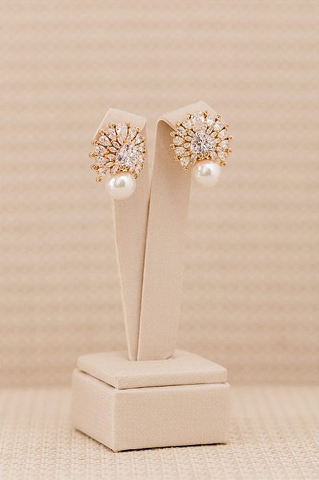 Brinco Pérola Stones Luxo