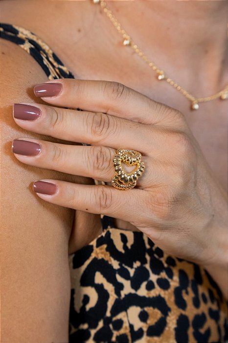 Anel Corações Liso