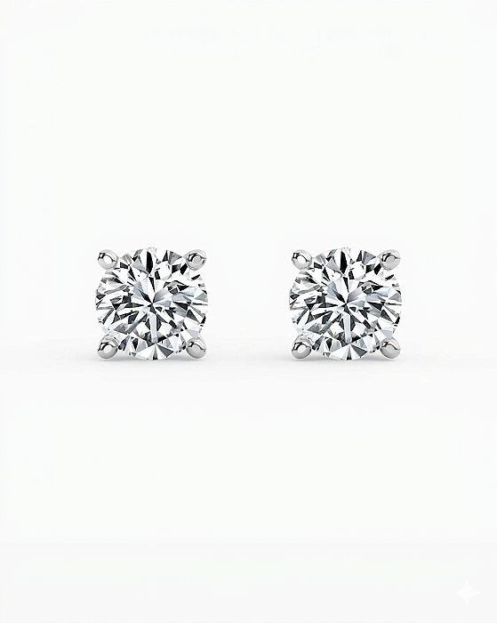 Brinco Solitário Clássico Moissanite Luxo 0.87 ct