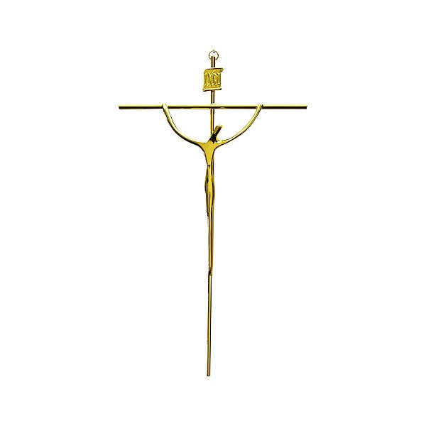 Crucifixo Estilizado para Paredes Tamanho 32 cm Cor Dourado R 79