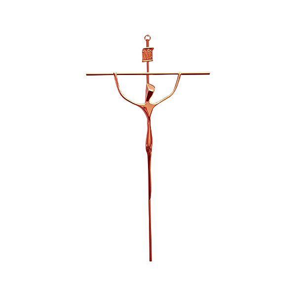 Crucifixo em Metal Estilizado Tamanho Médio Grande 38 cm Cor Cobre R 78
