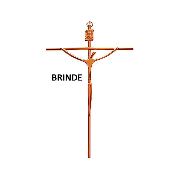 Crucifixo Estilizado Grande 52 cm Cobre R 77 com brinde