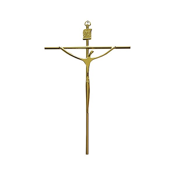 Crucifixo Pequeno Estilizado Parede 21 Cm Dourado R 06