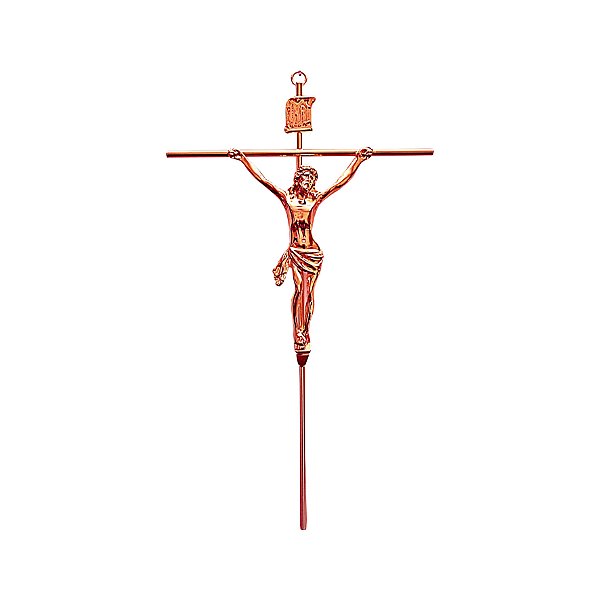 Crucifixo de Parede Tradicional com rosto tamanho 31 cm cor Cobre R 12