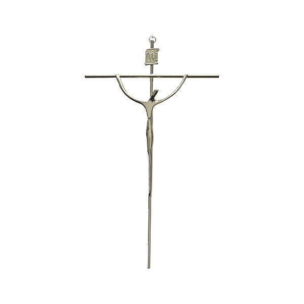 Crucifixo Estilizado para Paredes Tamanho 32 cm Cor Prata R 79