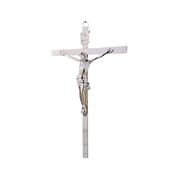 Crucifixo Grande Em Metal Para Parede Tamanho 36 Cm Prata R 23