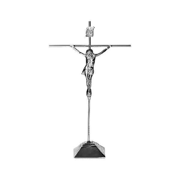 Crucifixo com Base para Mesas e Balcões tamanho 23 cm Dourado - Cobre - Prata R 10