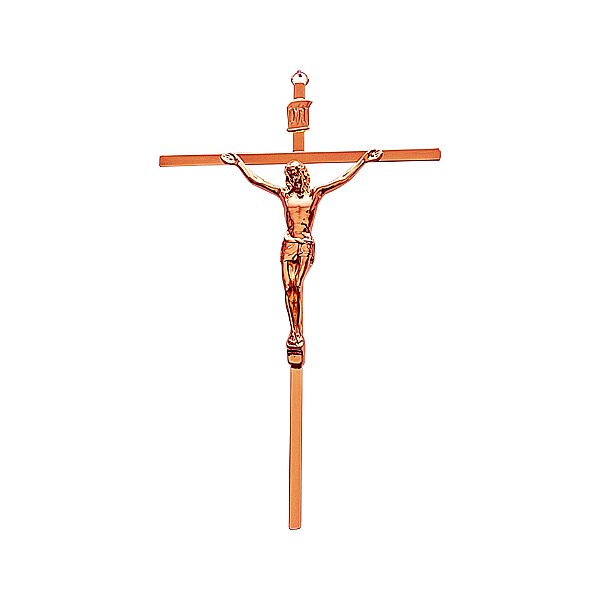 Crucifixo Tradicional para Parede Cruz Chapa 24 Cm Cor Cobre R 74