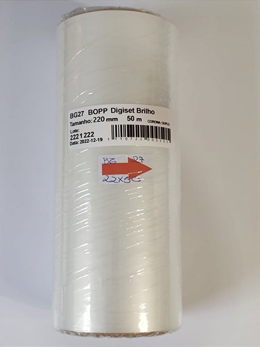 Bopp Brilho Tamanho 22cm x 50m A4 com 50 metros