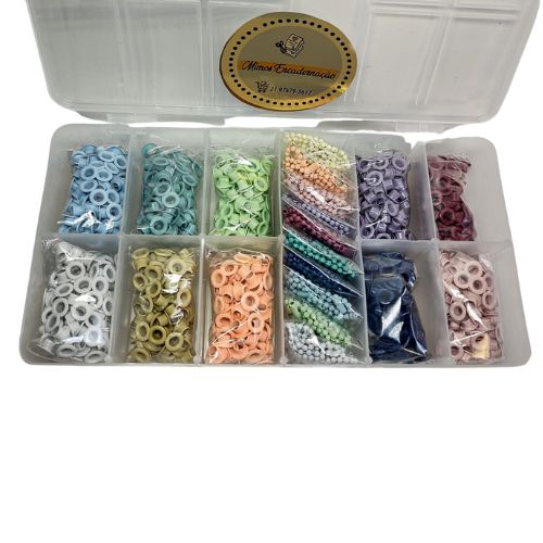 KIT ILHÓS nº54 1000un + CORRENTINHA  100un -10 CORES