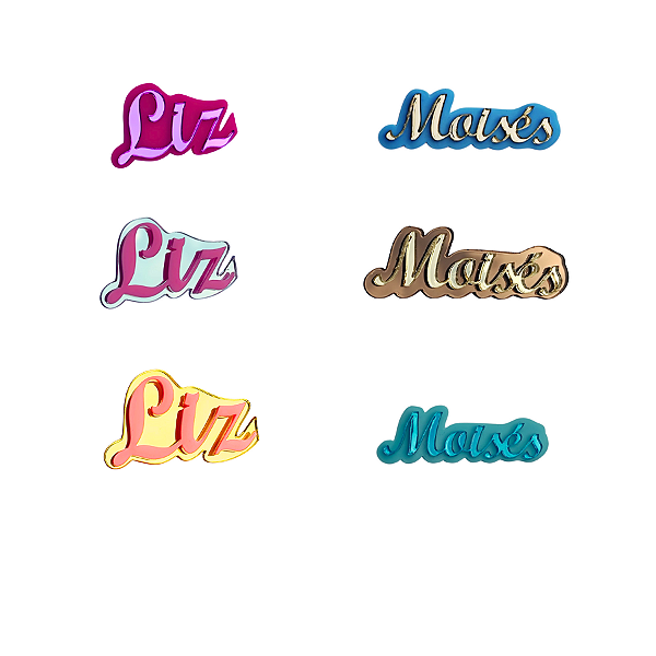 NOME ACRILICO LUXO PARA LAÇOS ARTESANATO PERSONALIZADO