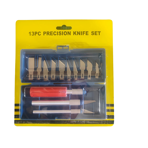 Kit Estilete Precisão 13 Laminas De Corte Com 3 Cabos