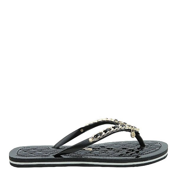 Chinelo Preto c/ Corrente Verniz Santa Lolla