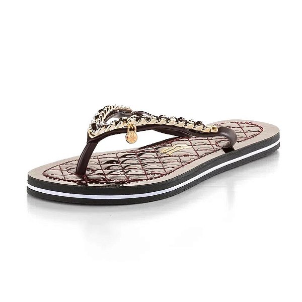 Chinelo Vinho c/ Corrente Verniz Santa Lolla