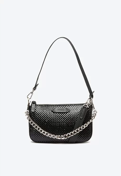 Schutz - Bolsa Tiracolo Preta Emmy Snake