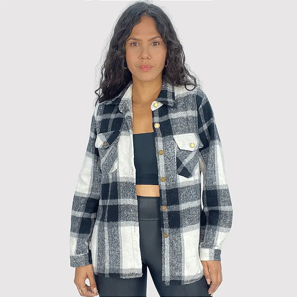 Amaram - Jaqueta Flanelada Xadrez Preto