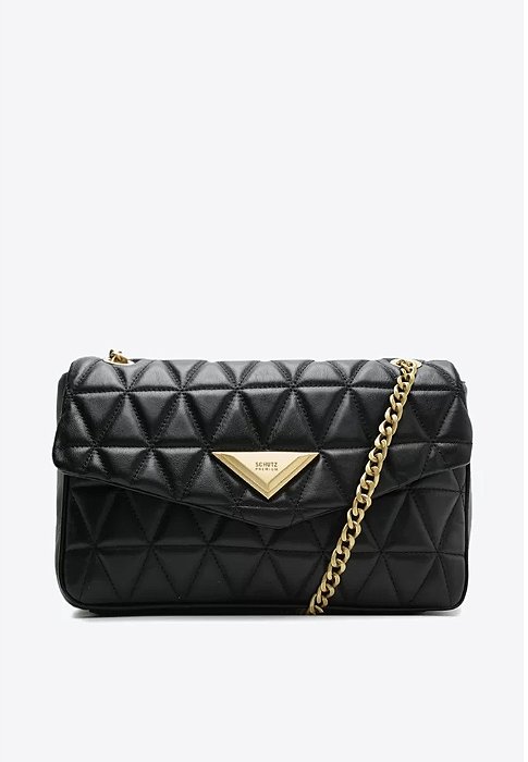 Schutz - Bolsa Grande Tiracolo 944 Matelassê Preta
