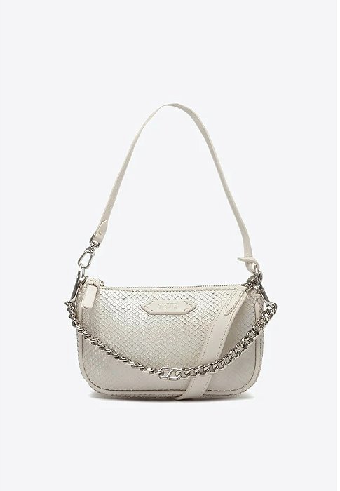 Schutz - Bolsa Tiracolo Emmy Snake Branca