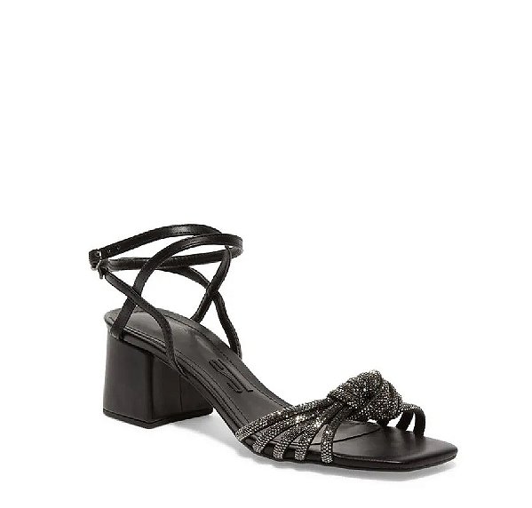 Santa Lolla - Sandália Baixa Preto c/ Strass