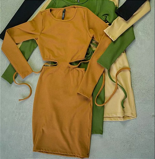 Groovy - Vestido ML Sensuale Mostarda