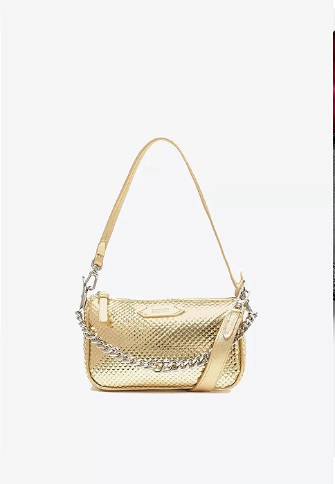 Schutz - Bolsa Tiracolo Emmy Couro  Dourada