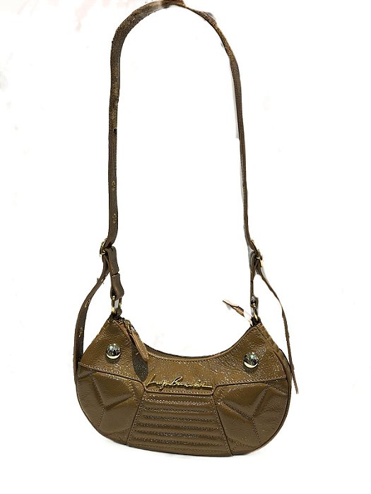 Luiza Barcelos - Bolsa Baguete Verniz Argila
