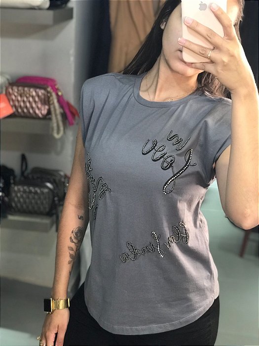 Flor Linda - T-Shirt Flávia Chumbo