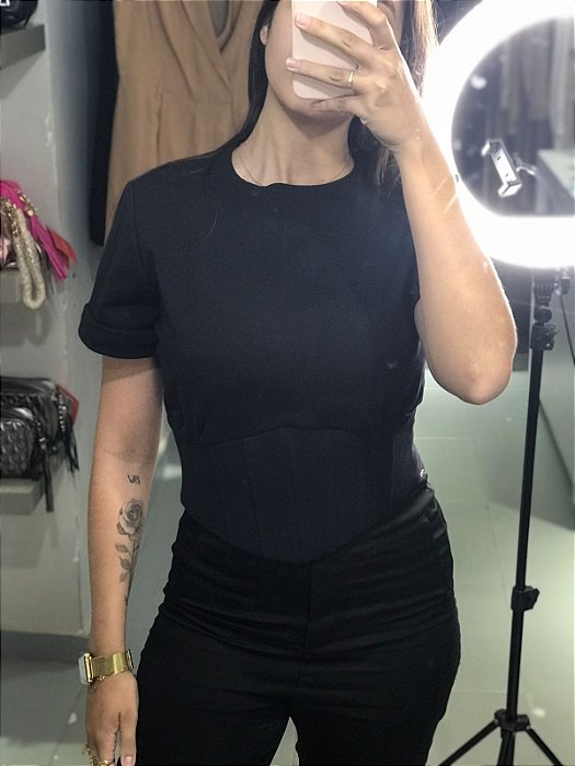 Lily Belle - Cropped Preto