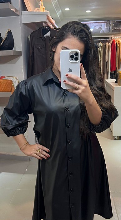 Roma - Vestido Chemise Courino
