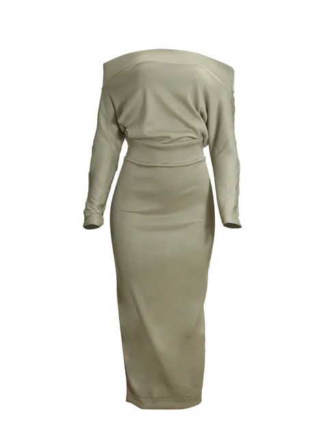 Luleg - Vestido M/L Midi Canelado