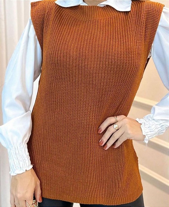 Roma - Colete Tricot Caramelo
