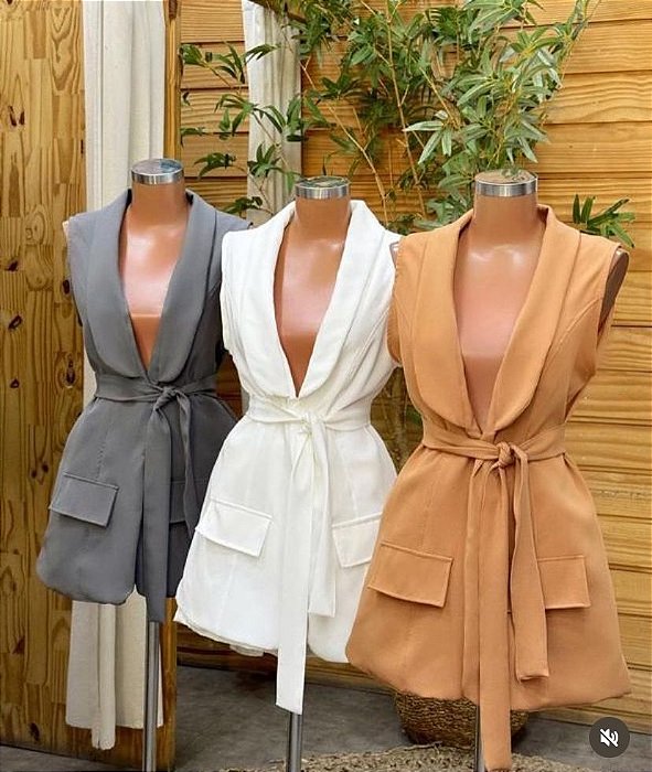 Roma - Conjunto Colete + Short Nude