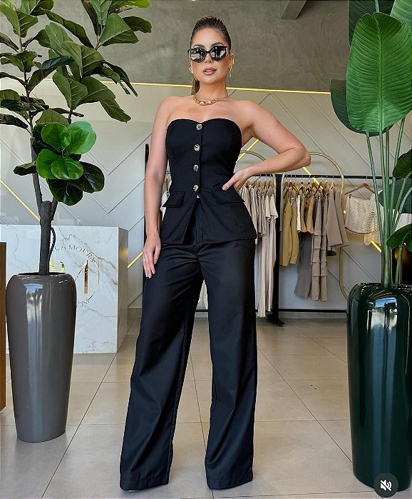 Dot Clothing - Conjunto Tomara que Caia Preto