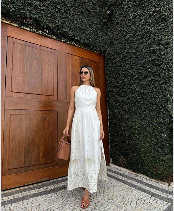 Cool Hits - Vestido Longo Bordado Off