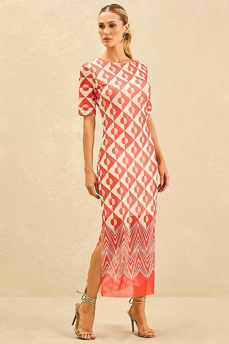 Luleg - Vestido em Tule Estampado