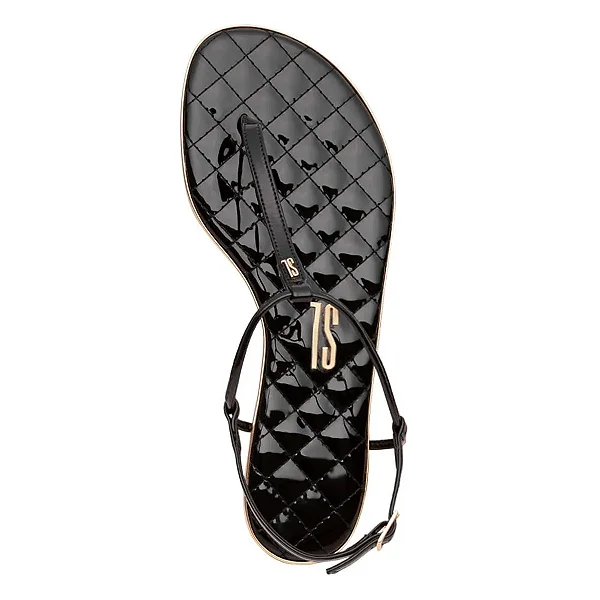 Santa Lolla - Rasteira Verniz Preto