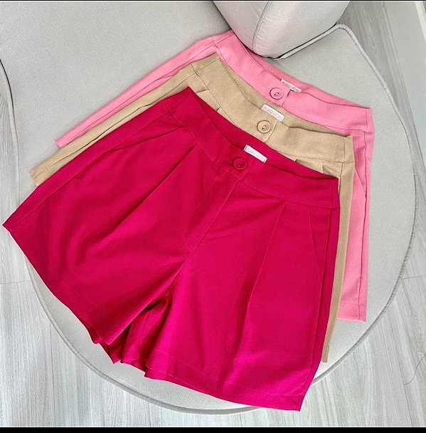 Rosa Branca - Short Linho Fuskia