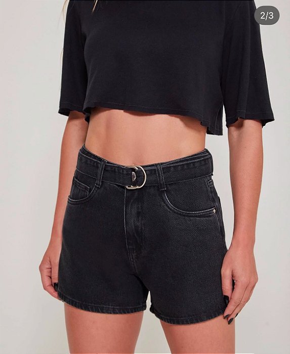 BLD - Short Preto Jeans